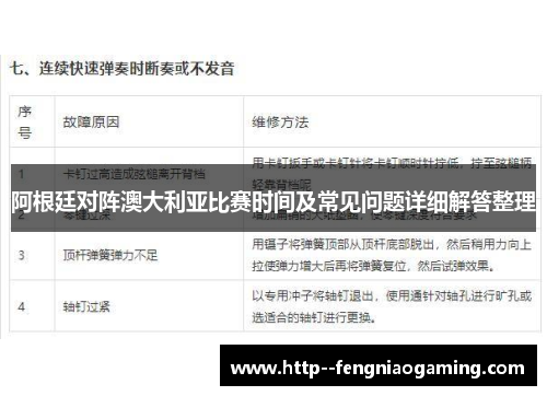 阿根廷对阵澳大利亚比赛时间及常见问题详细解答整理